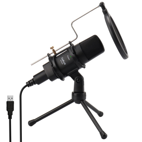 Microphone USB Daffodil MCP200 avec Trépied et Filtre Anti-Pop - Idéal pour Streaming et Podcasting