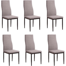 Lot de 6 Chaises Tapissées Rachel - Design Élégant pour Salon et Salle à Manger