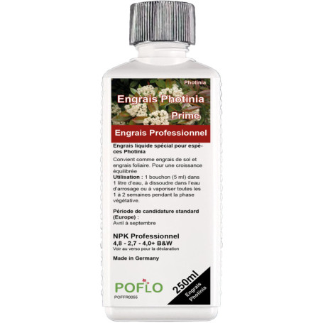 Engrais Liquide NPK Professionnel pour Photinia - 250 ml