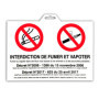 Panneau Adhésif Interdiction de Fumer - Chapuis 275 x 190 mm
