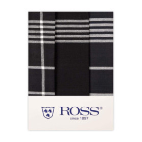 Lot de 3 torchons en coton noir Ross - 50 x 70 cm