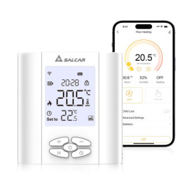 Thermostat Connecté WiFi SALCAR pour Chaudière et Chauffage au Sol - Compatible Alexa et Google Home