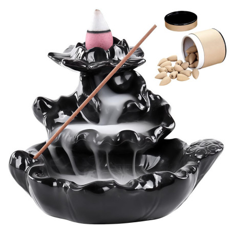 Brûleur d'encens à refoulement WIYETY avec 40 cônes en céramique