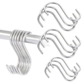 Lot de 20 Crochets en S en Acier Inoxydable - Idéal pour Salle de Bain, Cuisine et Bureau