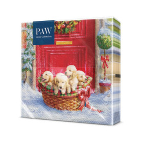 Serviettes en Papier Christmas Puppies - Lot de 20 pour Décoration de Table