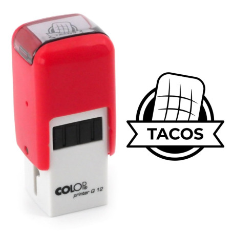 Tampon Auto-Encreur Tacos pour Cartes de Fidélité - Compact et Pratique