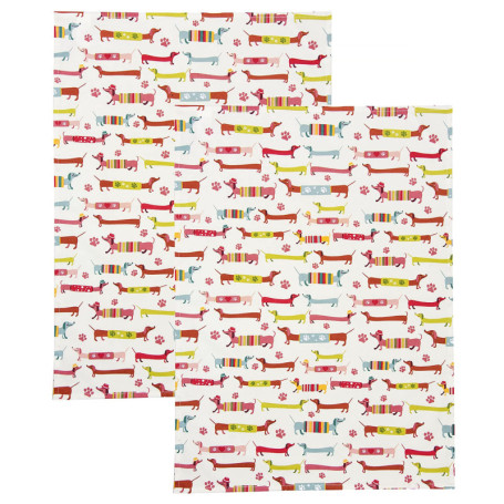 Torchons de Cuisine Teckel - Lot de 2 en Coton Absorbant