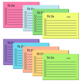YUNYU Lot de 9 Notes Autocollantes Lignées Multicolores - 7,6 x 10,2 cm pour Bureau et École