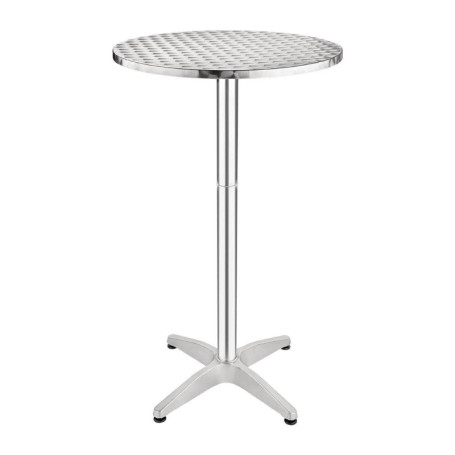 Table Haute Ronde Bolero en Acier Inoxydable pour Bar et Terrasse