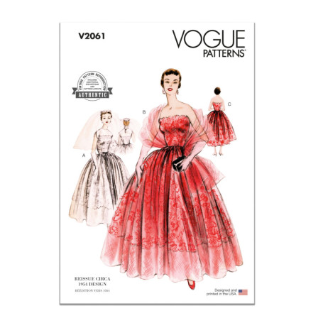 Patron de Robe de Soirée et Étole Vintage Vogue V2061B5 pour Femme