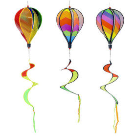 Lot de 3 Éoliennes Décoratives Multicolores 110 cm pour Intérieur et Extérieur