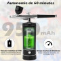 Airbrush Ongle, Air Brush Kit aérographe portable avec compresseur, 950 mAh, rechargeable pour le design des ongles, la décorati