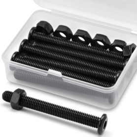Kit de Boulons et Écrous M8 en Acier Inoxydable Noir - 6 Ensembles
