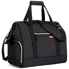 Lekesky - Sac de voyage Weekender pour femme - Petit sac de sport - Avec compartiment à chaussures, Noir/surpiqué, 33L