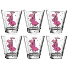 Lot de 6 gobelets en verre pour enfants - Motifs animaux - 215 ml