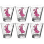Lot de 6 gobelets en verre pour enfants - Motifs animaux - 215 ml
