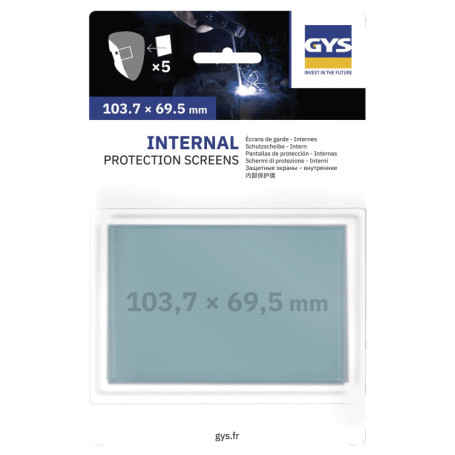 Lot de 5 Écrans Intérieurs GYS pour Masques de Soudage ZEUS/APOLLO/ERGOTECH