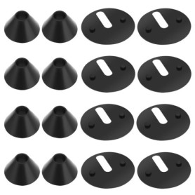 ECSiNG Lot de 16 Rondelles en Caoutchouc pour Charnières de Toilette - M8, 40 mm, Noires