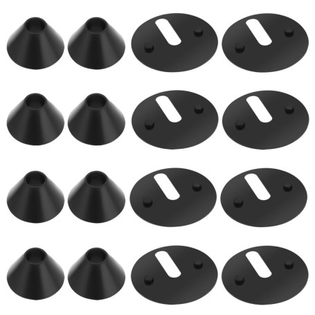 ECSiNG Lot de 16 Rondelles en Caoutchouc pour Charnières de Toilette - M8, 40 mm, Noires