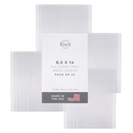Lot de 24 Protège-Menus en Vinyle Transparent Double Face - Risch