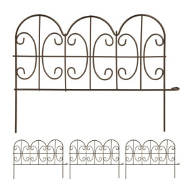 Bordure de Jardin en Métal Relaxdays - Lot de 4 Éléments Décoratifs pour Extérieur