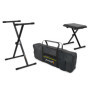 Pack Audibax Onyx - Support et Banc Pliable pour Piano 61 Touches