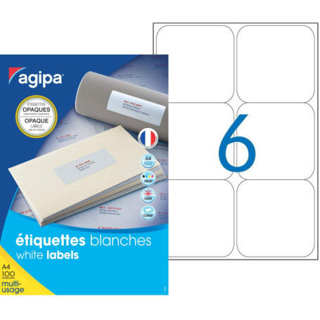 Lot de 600 Étiquettes Opaques Apli DIN A4 - Multi-usage Blanc