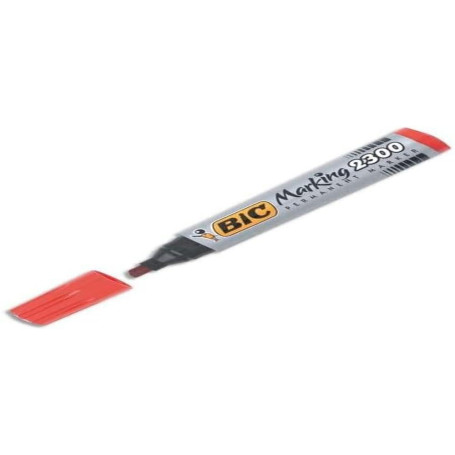 Marqueur Permanent BIC 2300 Rouge - Indélébile et Imperméable