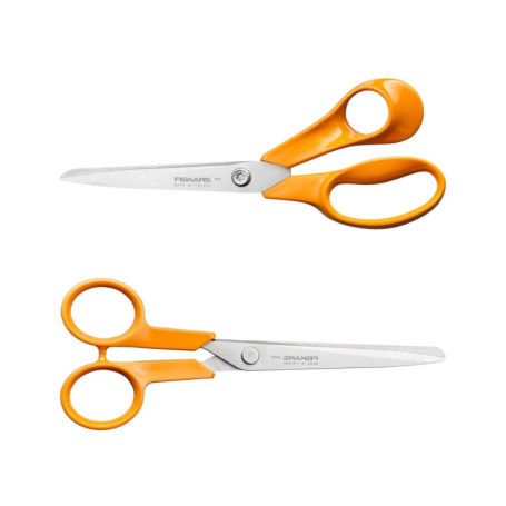 Lot de ciseaux universels Fiskars - 21 cm et 16 cm avec lames en acier inoxydable