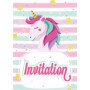Lot de 10 Invitations Licorne pour Anniversaire Fille - Edition Colibri
