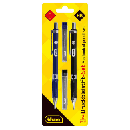 Set de Porte-Mines Idena avec Mines de 0,5 et 0,7 mm - 2 Pièces