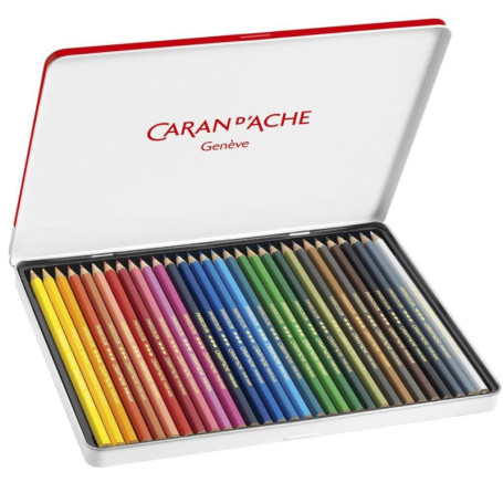 Crayons de Couleur Caran d'Ache Swisscolor - 30 Teintes Vives et Lavables