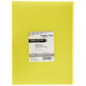 Protège-documents A4 Grafoplás avec 20 pochettes en polypropylène Jaune