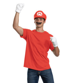 Déguisement Mario Adulte avec Chapeau et Moustache - Super Mario Bros