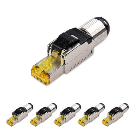 Câble Ethernet Cat 8 RJ45 Blindé - Pack de 6 Connecteurs