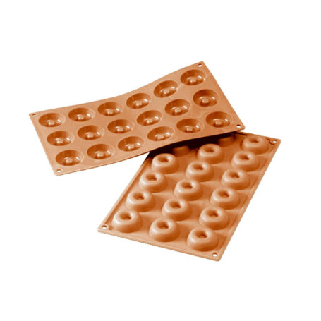 Moule en Silicone Silikomart pour Monoportions Savarin - 18 Cavités, Ø 41 mm