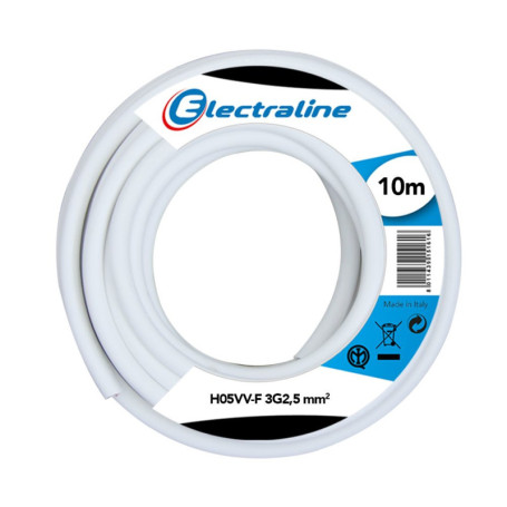 Couronne de Câble Electraline H05VV-F 10 m pour Rallonge 3G2,5 mm²