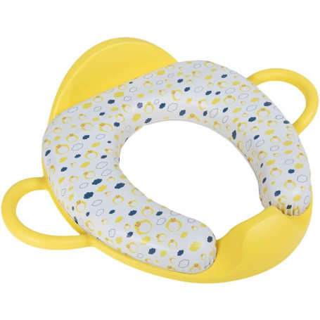 Siège de Toilette Jaune Confortable pour Enfants avec Poignées et Dossier