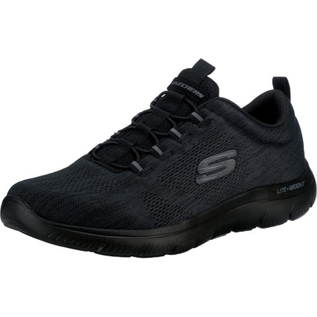 Mocassins Skechers Homme Louvin en Mesh Noir avec Semelle à Mémoire