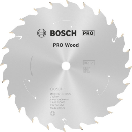 Lame de Scie Circulaire Bosch PRO Wood 150 mm - Idéale pour Bois