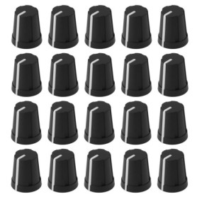 Lot de 20 capuchons en caoutchouc pour potentiomètres - Forme D 6 x 14 mm