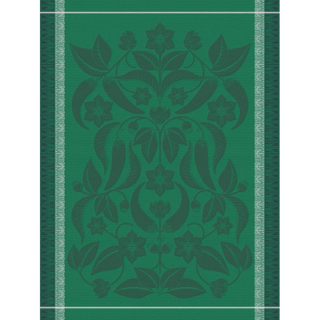 Torchon en Coton Piments Verts - Le Jacquard Français 60 x 80 cm