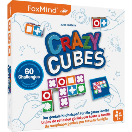 FoxMind Crazy Cubes - Puzzle de Dés Amusant pour Toute la Famille