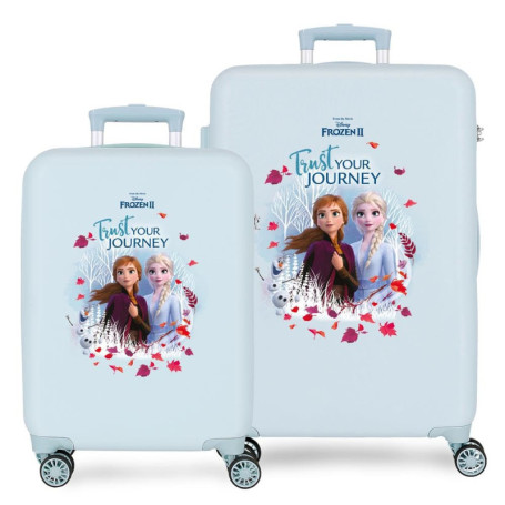 Valise rigide Disney Frozen La Reine des Neiges - Set de bagages bleu 55/64 cm