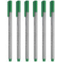 Lot de 6 Stylos Fins Verts Staedtler Triplus 334 - Pointe 0,3 mm