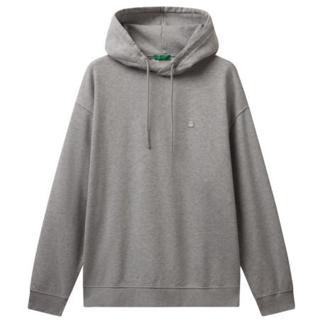 Sweat à Capuche en Coton Organique United Colors of Benetton - Gris