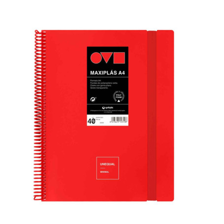 Classeur à Pochettes Transparentes A4 Rouge - Grafoplás