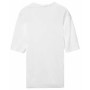 T-shirt Slim Fit Blanc à Manches 3/4 avec Logo Brodé