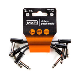 Câble Patch Ruban MXR Jim Dunlop - Lot de 3, 3 pouces, Angle Droit