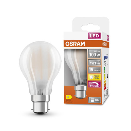 Ampoule LED Dimmable Osram Superstar Classic A100 B22D - Blanc Chaud 2700K